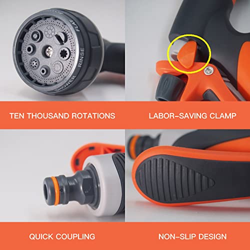 Oligitdi Aluminum 8-Modes Water Spray Gun Garden Hose Nozzle Water Hose Heavy Duty Water Spray Gun High Pressure Washer Sprayer Nozzle Spray Suitable For Gardening/Washing Cars/Showering Pet/Cleaning - Image 5
