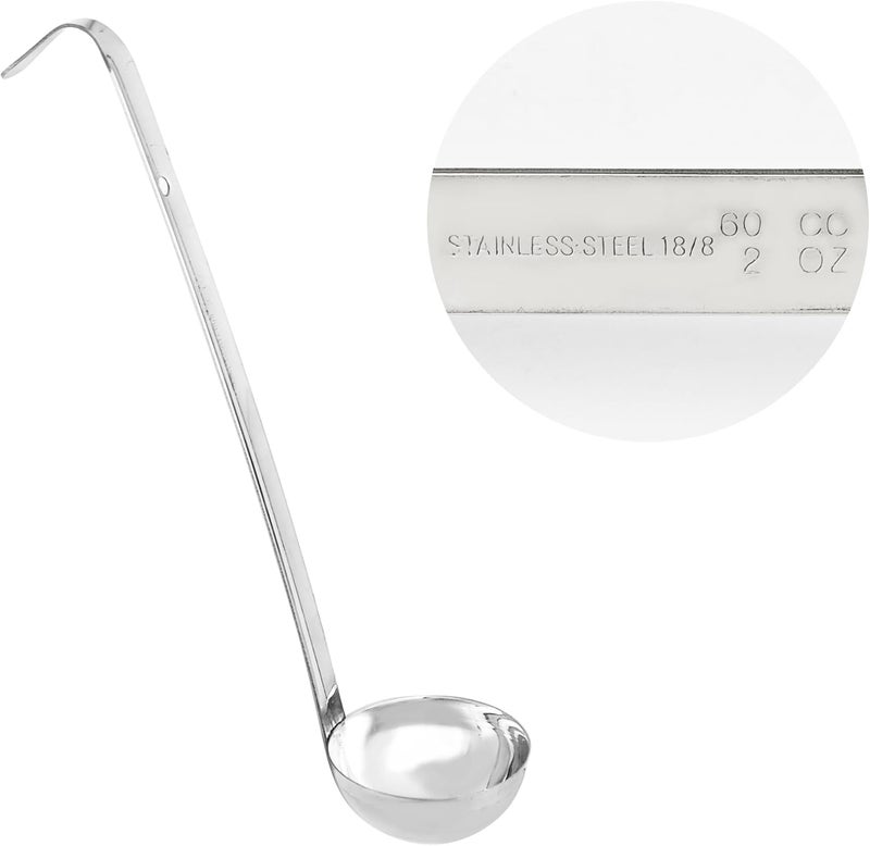 AUXBC 2Pcs 2oz Stainless Steel Soup Ladle, Long Handle Ladles with Pouring Rim for Cooking, Serving Soup, Sauce, Stew, Kitchen - Image 4