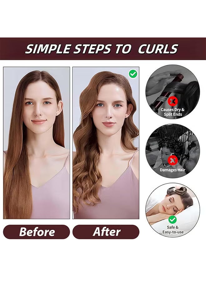 HTKCRX 3PCS Heatless Hair Curler, Rods With Hook, Heatless Curling Rod For All Hair Types, No Heat Curlers To Sleep In, Overnight Heatless Curls For Blowout Hair (Khaki) - Image 4