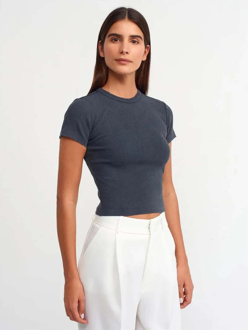 ديلفين DILVIN Women's Slim Fit Crop T-Shirt