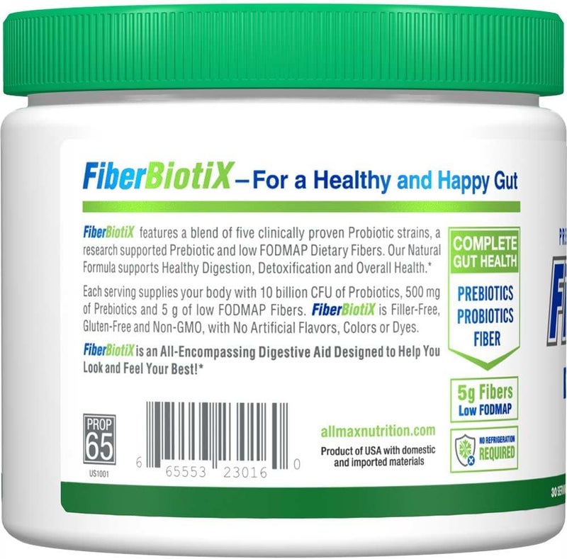 ALLMAX Naturals  FiberBiotix  Supports Gastrointestinal Health Detoxification and Digestion for a Healthy and Happy Gut 189g Unflavored - Image 2