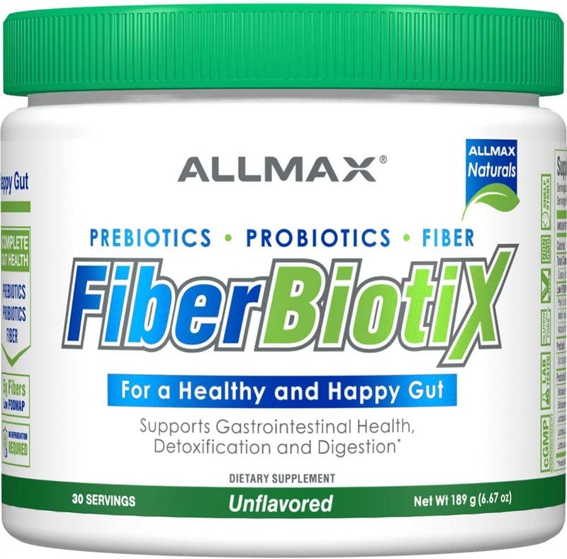 ALLMAX Naturals  FiberBiotix  Supports Gastrointestinal Health Detoxification and Digestion for a Healthy and Happy Gut 189g Unflavored - Image 1