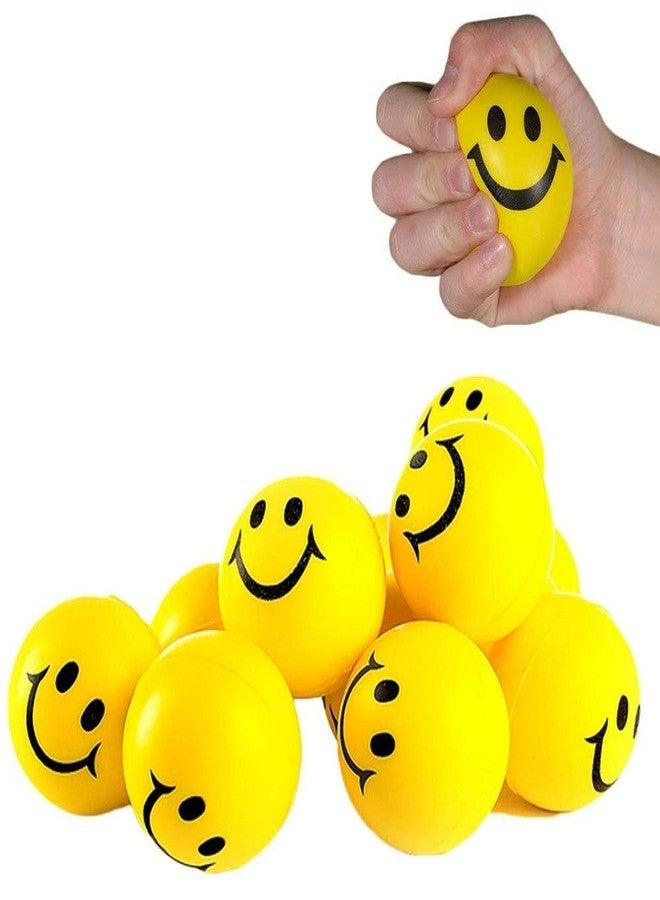 KASUMBI Kids Foam Happy Smile Funny Cute Face Smiley Soft Anti Stress Releaser Squeeze Stress Reliever Slow Rising Squeeze Vent Toy Ball (Yellow, 12 Pieces) - Image 4
