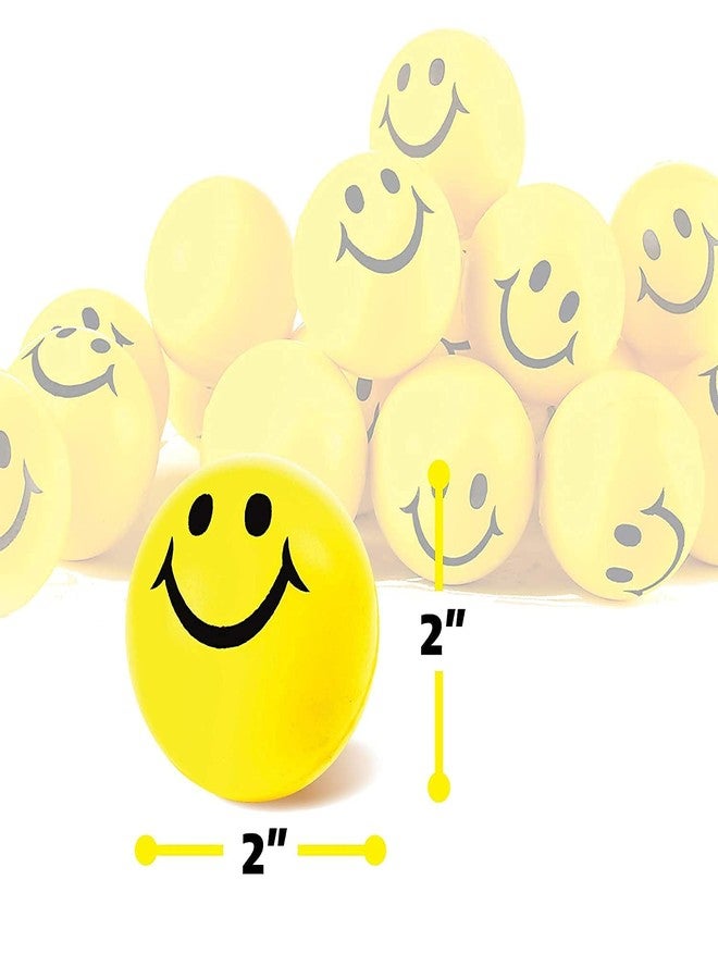 KASUMBI Kids Foam Happy Smile Funny Cute Face Smiley Soft Anti Stress Releaser Squeeze Stress Reliever Slow Rising Squeeze Vent Toy Ball (Yellow, 12 Pieces) - Image 2