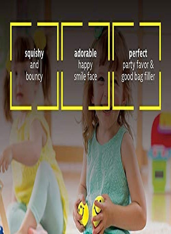 KASUMBI Kids Foam Happy Smile Funny Cute Face Smiley Soft Anti Stress Releaser Squeeze Stress Reliever Slow Rising Squeeze Vent Toy Ball (Yellow, 12 Pieces) - Image 5