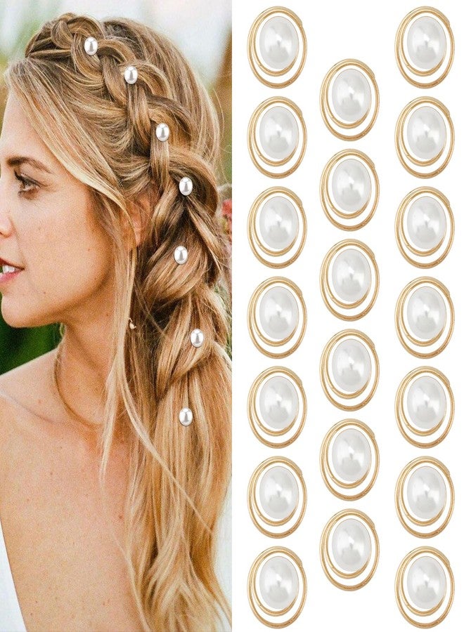 Hapdoo 20pcs Pearl Hair Clips, Gold pearl Spiral Hair Clip Bridal Pins, Vintage Wedding Braided Hair Clips Headpieces, Fashion Hair Stylish Accessories for Women Girls - Image 1