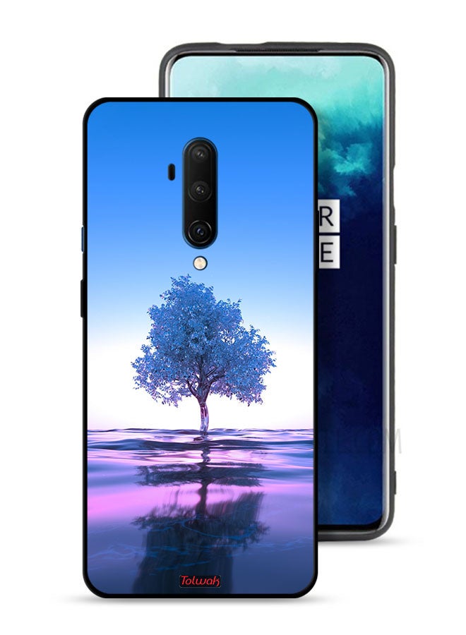 Tolwak OnePlus 7T Pro Protective Case Cover Tree Neon Body Of Water Reflection Digital Art - Image 1