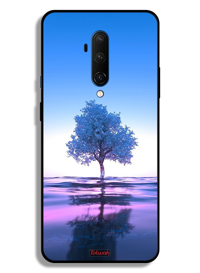 Tolwak OnePlus 7T Pro Protective Case Cover Tree Neon Body Of Water Reflection Digital Art - Image 2