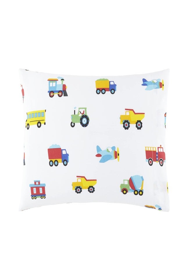 Wildkin 100% Cotton Toddler Pillowcase - Hypoallergenic, Soft & Breathable - Trains, Planes, and Trucks - Image 1