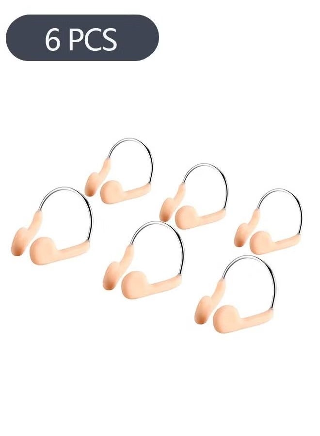 انت 6 قطع من سدادات أنف السيليكون للسباحة ، واقي أنف مقاوم للماء للتدريب للبالغين والأطفال في مسابقة السباحة - Image 1