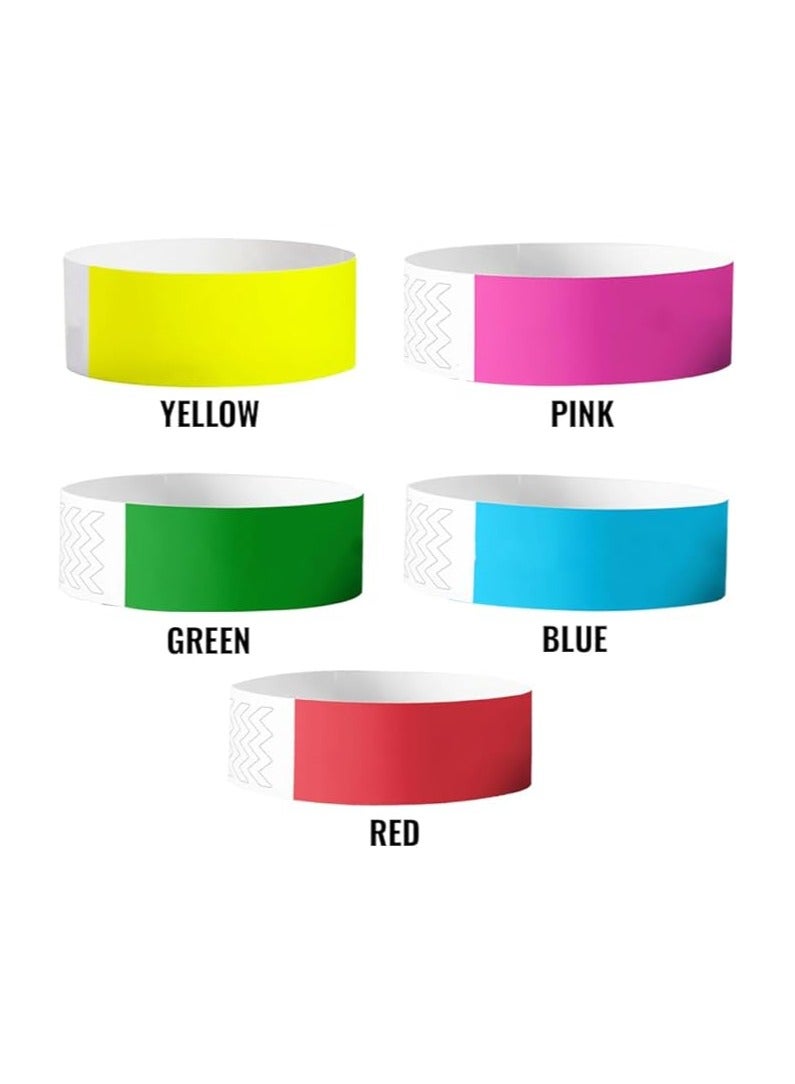 PRINTSHOP4ME 5 Colored Paper Wristbands For Events Comfortable Tear Resistant Paper Bracelets Concert Identification Paper Bracelets Party Hand Bands Lightweight - Image 2