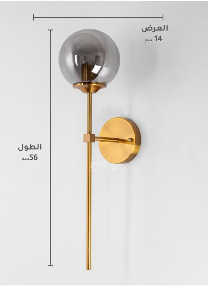 يوكاندل 3قطع من  ابليك مودرن ذهبي مع زجاج كروي اسود  - Image 3