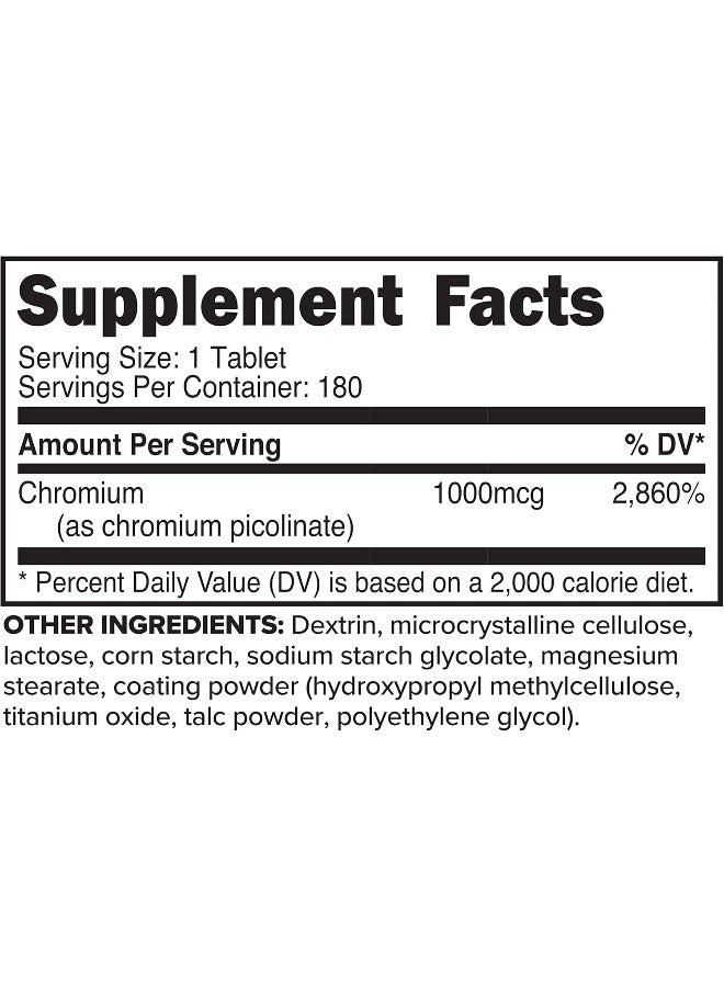 PrimaForce Chromium Picolinate 1000mcg, 180 Tablets - Image 2