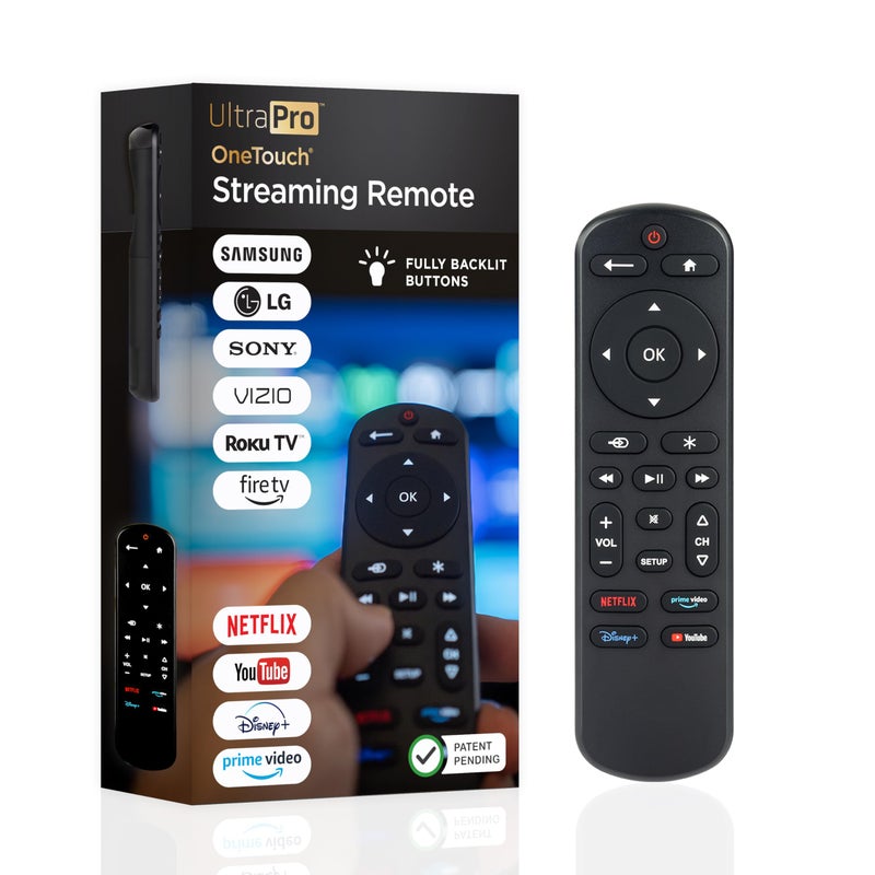 UltraPro OneTouch Universal Remote Control for Samsung TV, LG Universal Remote Control for Smart TV, Roku Remote Replacement, Vizio, Sony, Backlit, Black, 83758 - Image 1