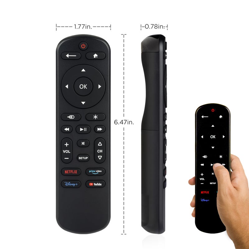 UltraPro OneTouch Universal Remote Control for Samsung TV, LG Universal Remote Control for Smart TV, Roku Remote Replacement, Vizio, Sony, Backlit, Black, 83758 - Image 2
