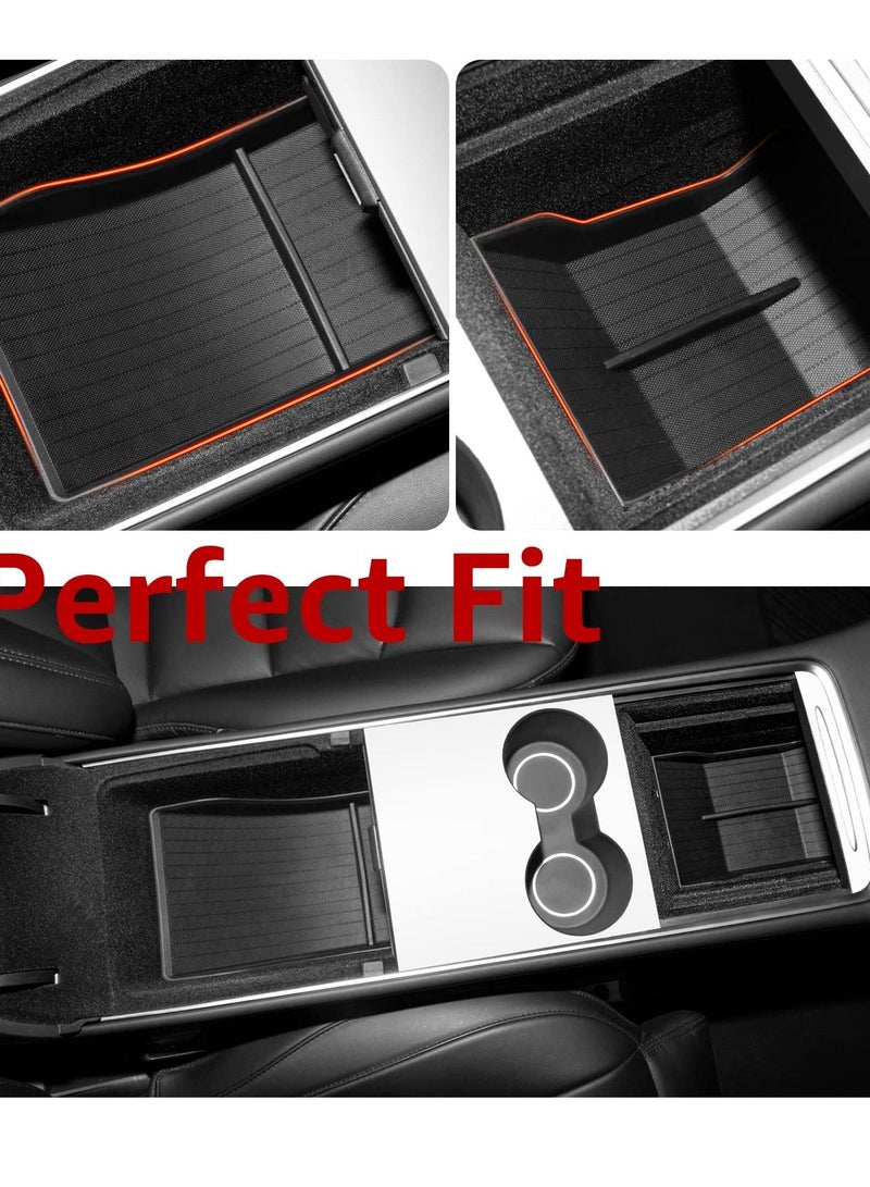 SYOSI Center Console Organizer Tray for Tesla Model Y TPE Control Lower Bottom Storage Box Fit Model Y 2022 2021 - Image 4