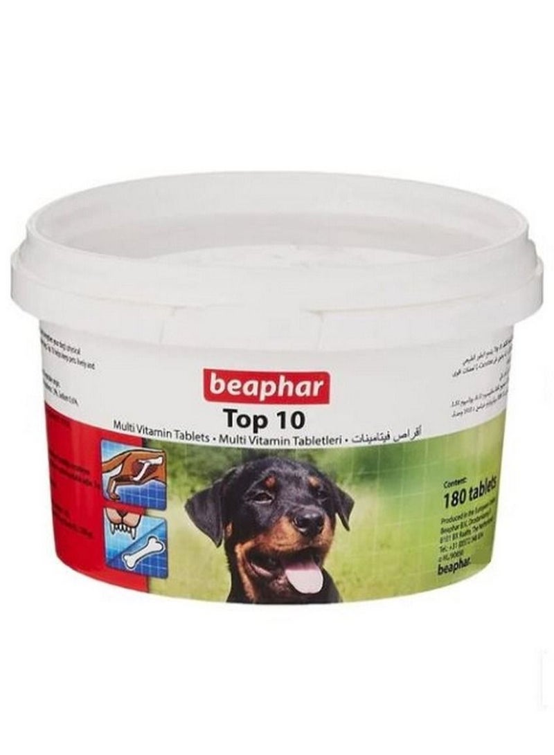 beaphar Top 10 Dog Multi-Vitamins 180 Tablets - Image 1