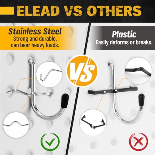 ELEAD طقم خطافات لوح التثبيت 260 قطعة، ملحقات منظم لوح التثبيت للتعليق، ملحقات لوح التثبيت لتنظيم أدوات متنوعة في المرآب والمطبخ والحمام وغرفة الحرف اليدوية - Image 2