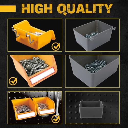 ELEAD طقم خطافات لوح التثبيت 260 قطعة، ملحقات منظم لوح التثبيت للتعليق، ملحقات لوح التثبيت لتنظيم أدوات متنوعة في المرآب والمطبخ والحمام وغرفة الحرف اليدوية - Image 3