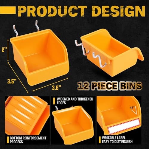 ELEAD طقم خطافات لوح التثبيت 260 قطعة، ملحقات منظم لوح التثبيت للتعليق، ملحقات لوح التثبيت لتنظيم أدوات متنوعة في المرآب والمطبخ والحمام وغرفة الحرف اليدوية - Image 4