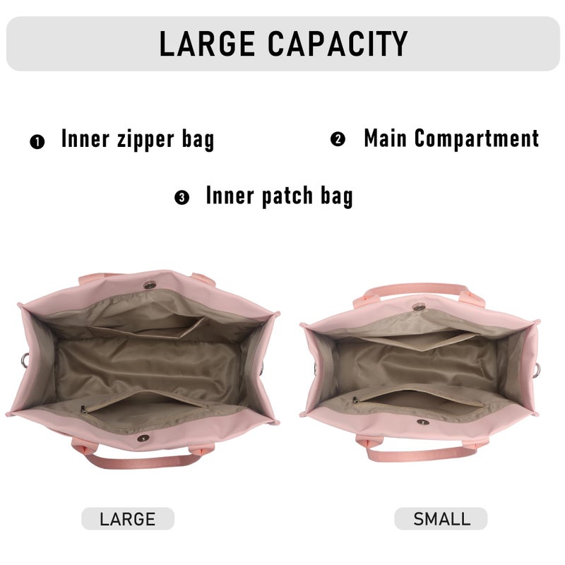 Chinllo Nylon Tote Bags for Women, Large Pockets Handbags Compartments Crossbody Bags Work Laptop Purse for Travel, Beach - Image 5