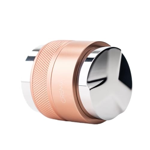 CREMA Coffee Products  455mm Coffee DistributorLeveler  Hand Tamper  V2  Fits Flair Pro and Pro 2 46mm Portafilter  Double Sided Adjustable Depth  Beautiful Espresso Hand Tampers Rose Gold
