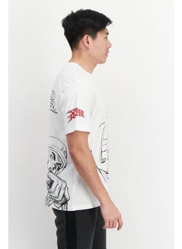 Men Oversized Crew Neck Short Sleeve Graphic Print T-shirt, White - pzsku/ZB3606F47F6093B6C008BZ/45/_/1729779409/66ec8411-c0f4-47e1-9fae-838fe5fa91f1