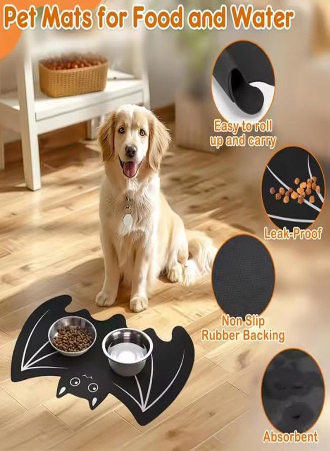 PetPhindU Halloween Pet Food and Water Bowl Mat Gothic Pet Placemat Waterproof Washable Suitable for Cats Dogs Rabbits Waterproof and Dirt-Resistant Floor (15.7 * 11.8inch) - Image 3