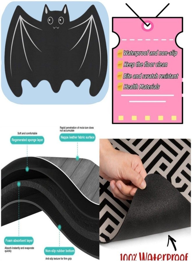 PetPhindU Halloween Pet Food and Water Bowl Mat Gothic Pet Placemat Waterproof Washable Suitable for Cats Dogs Rabbits Waterproof and Dirt-Resistant Floor (15.7 * 11.8inch) - Image 5