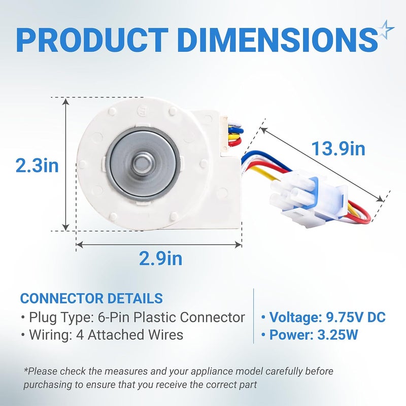 بلو ستارز مروحة مبخر فائقة المتانة WR60X10185 لثلاجات G.E وHotpoint - تحل محل WR23X10353 WR23X10355 WR23X10364 PS1019114 AP3875639 WR60X10043 WR60X10154 - Image 3