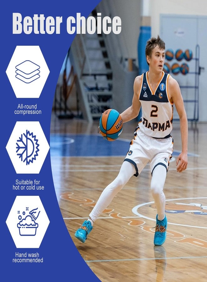Cptoion 3 Pairs Leg Sleeves,Kids Long Compression Leg Sleeves,Full Length Leg Sleeves UV Protection,Non Slip Basketball Leg Sleeve for Youth Boy Girl Sport Running (Black, White, Gray) (Medium) - Image 5