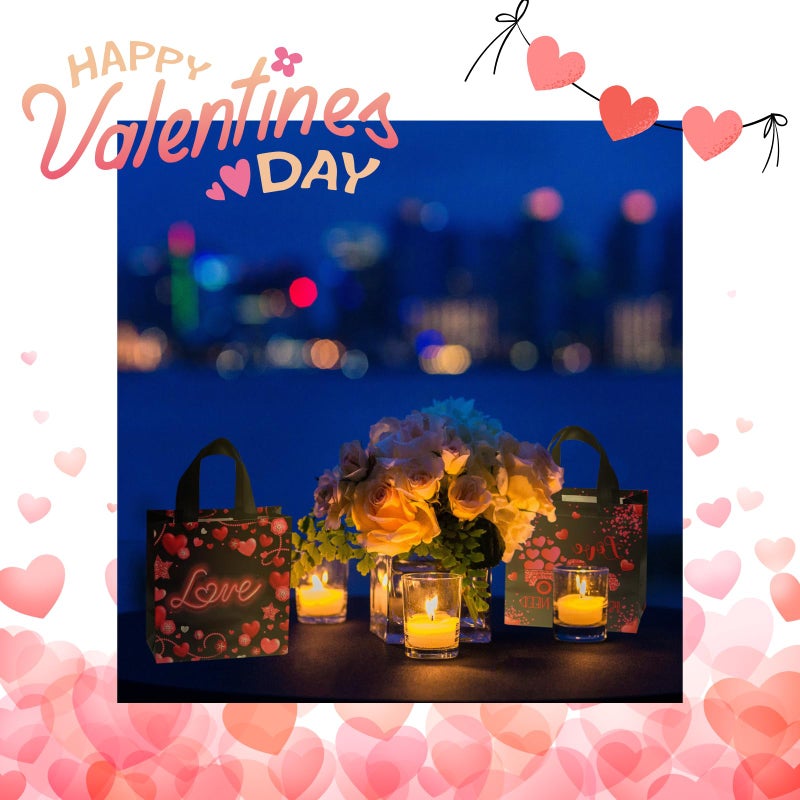 Corbekel 32 Pieces Valentines Day Gift Bags Bulk, Reusable Valentines Day Goodie Tote Bags with Handle in 8 Styles, Non Woven Heart Goodie Bag for Valentine's Day, Anniversaries, Wedding, Birthday - Image 5