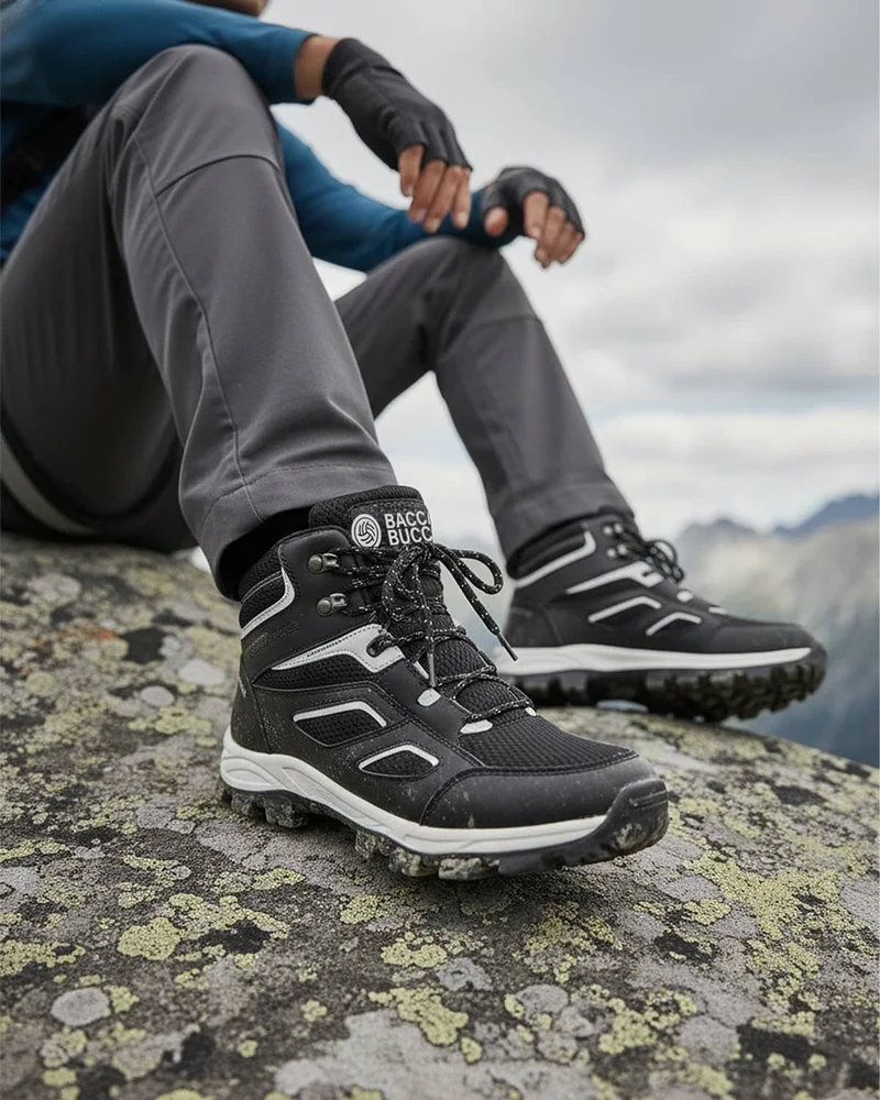 Bacca Bucci Black ENDURO High-Top Outdoor Hiking Boots for Men | Best Price UAE