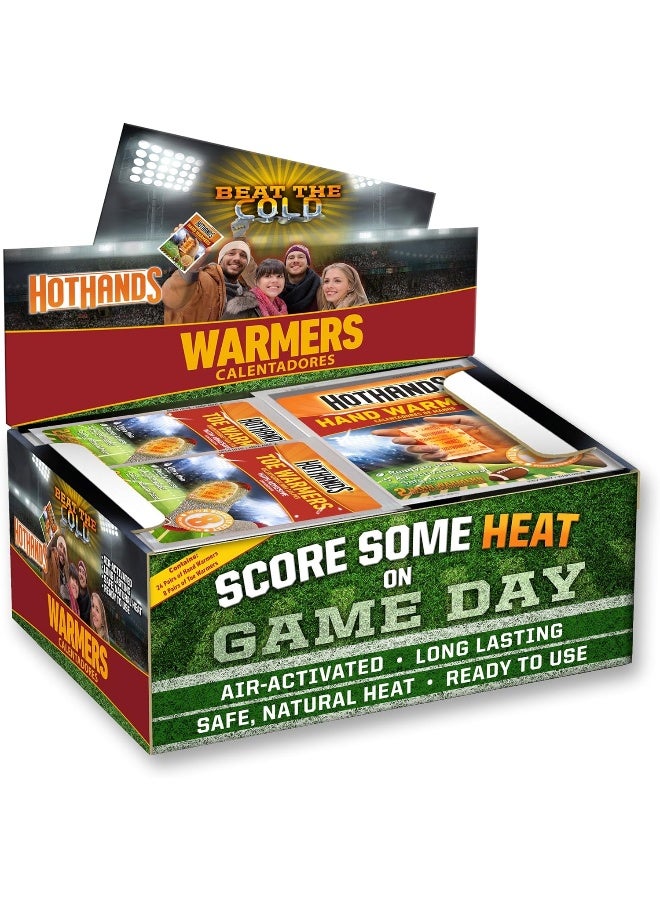 HotHands Game Day Hand & Toe Warmers - Long Lasting Safe Natural Odorless Air Activated Warmers - 24 Pair OF Hand Warmers & 8 Pairs Of Toe Warmers - Image 1