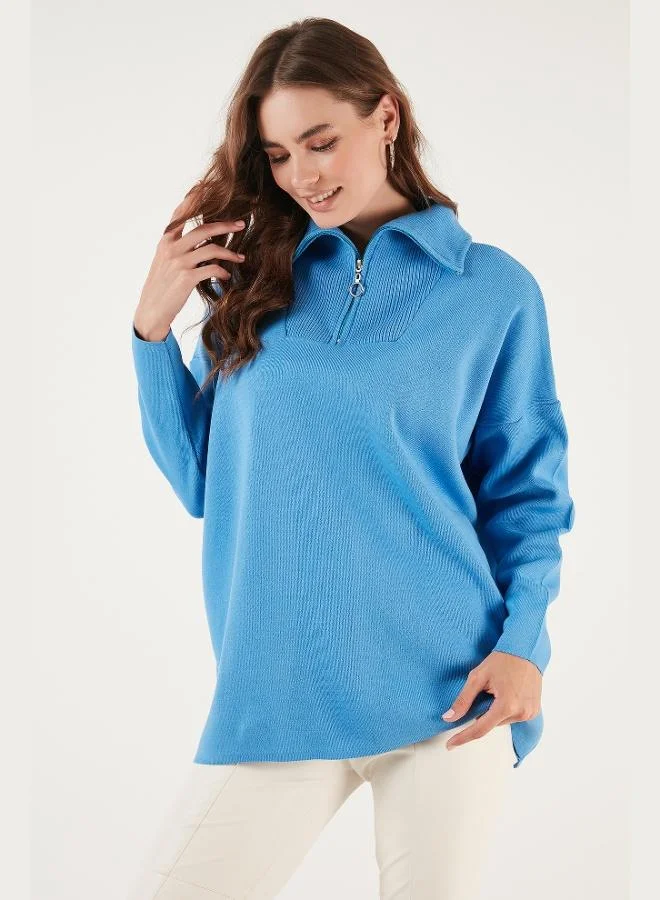 Lela Lela Half-Zip Oversize Knit Sweater Women's SWEATER 4616079