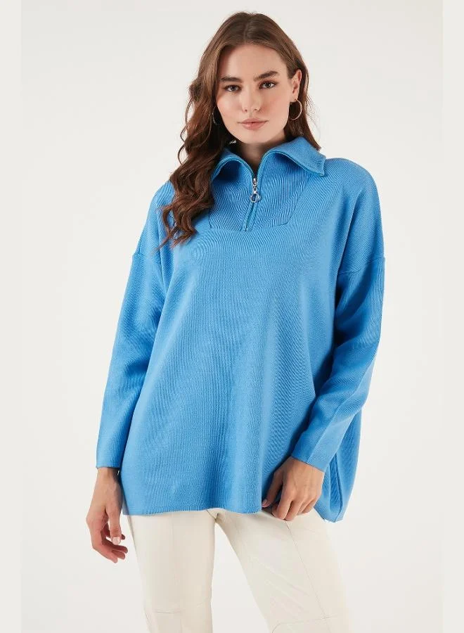 Lela Lela Half-Zip Oversize Knit Sweater Women's SWEATER 4616079