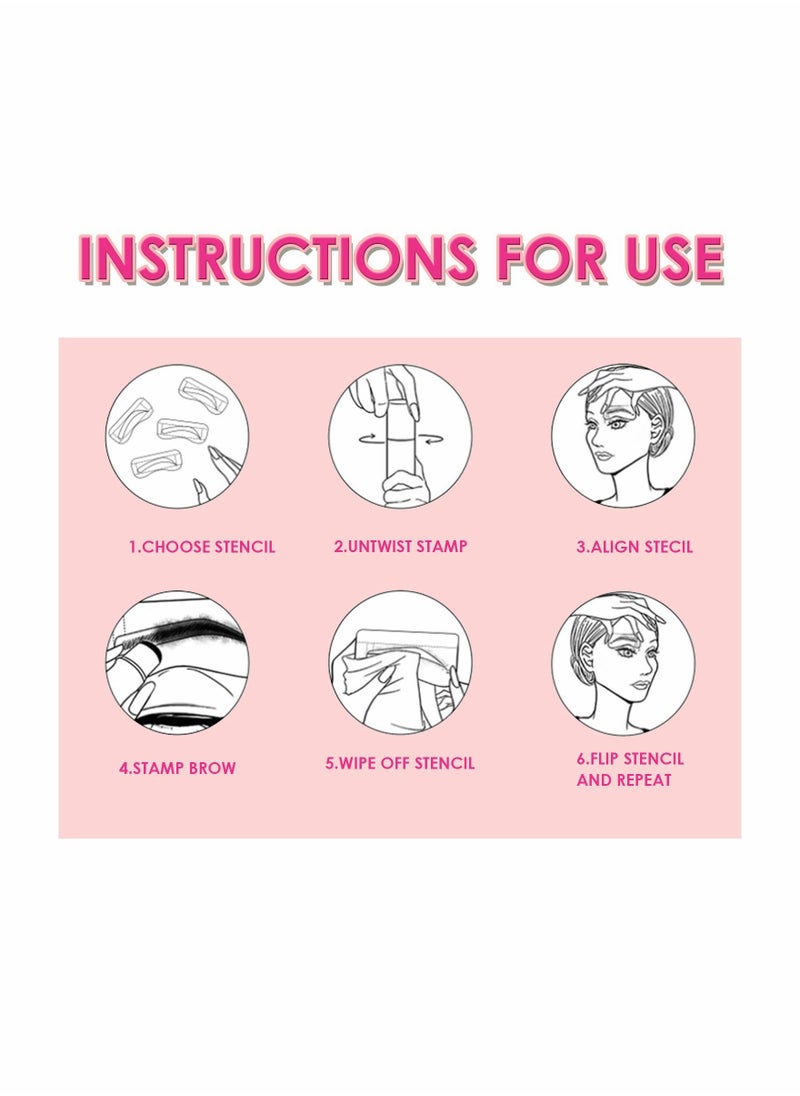 SYOSI - Eyebrow Stamp Stencil Kit Dual-Color, Perfect Instant Brows Every Time, Adjustable for all Eyebrow Shapes, Waterproof and Sweatproof, Reusable & Super Easy To Use (DARK BROWN + NEARLY BLACK) - Image 1