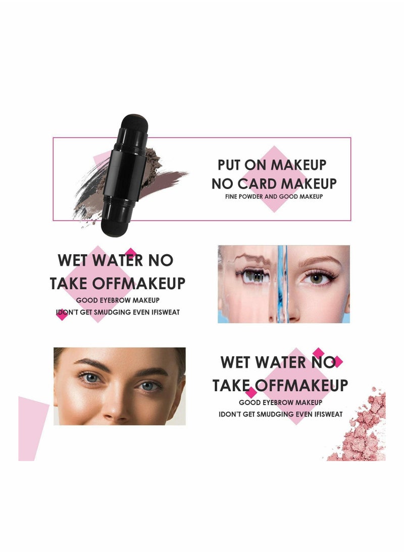 SYOSI - Eyebrow Stamp Stencil Kit Dual-Color, Perfect Instant Brows Every Time, Adjustable for all Eyebrow Shapes, Waterproof and Sweatproof, Reusable & Super Easy To Use (DARK BROWN + NEARLY BLACK) - Image 1