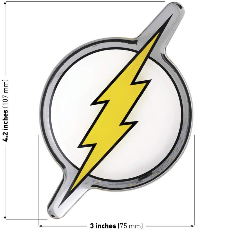 Fan Emblems DC Comics Heroes and Villains Domed Chrome Decal - Classic Logos (Classic Flash Logo) - Image 2