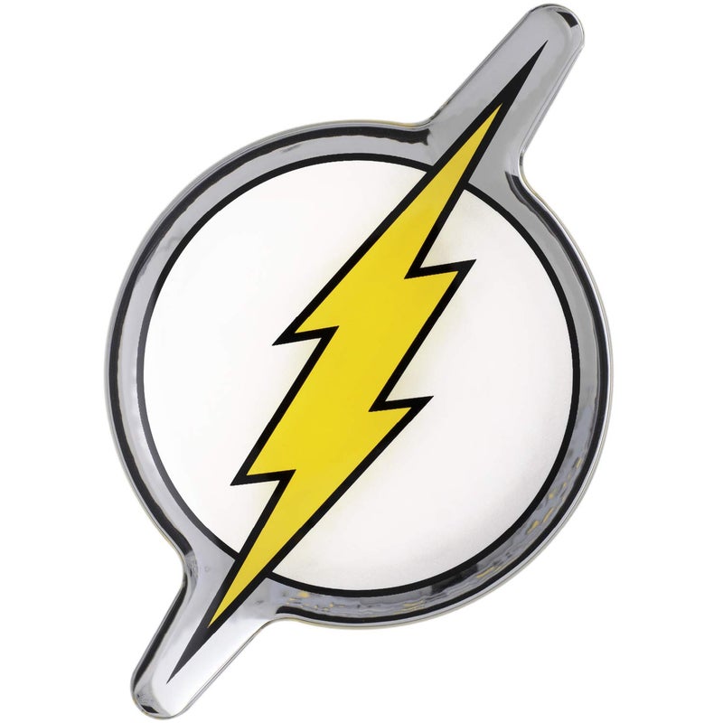 Fan Emblems DC Comics Heroes and Villains Domed Chrome Decal - Classic Logos (Classic Flash Logo) - Image 1