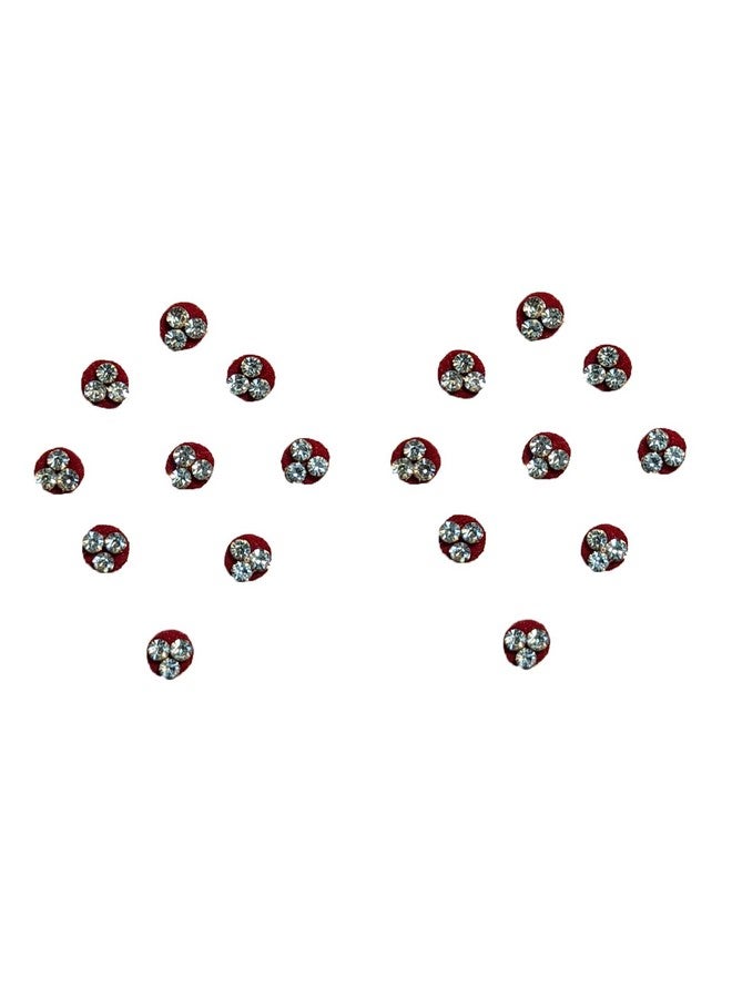 Comet Busters Bindiful Stylish Maroon Round Bindi with Stones (4 mm) (BFO085) - Image 1