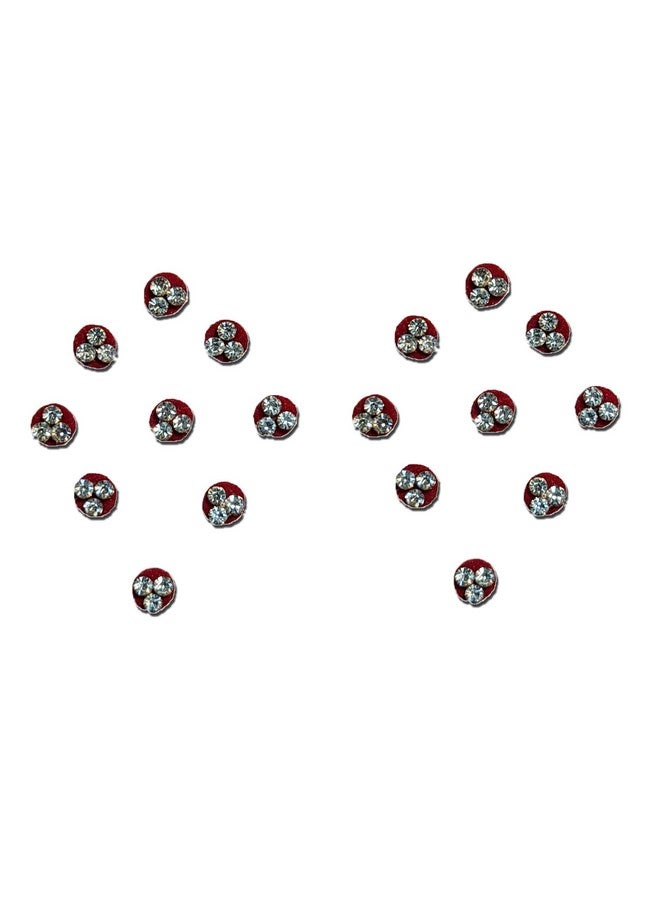 Comet Busters Bindiful Stylish Maroon Round Bindi with Stones (4 mm) (BFO085) - Image 4