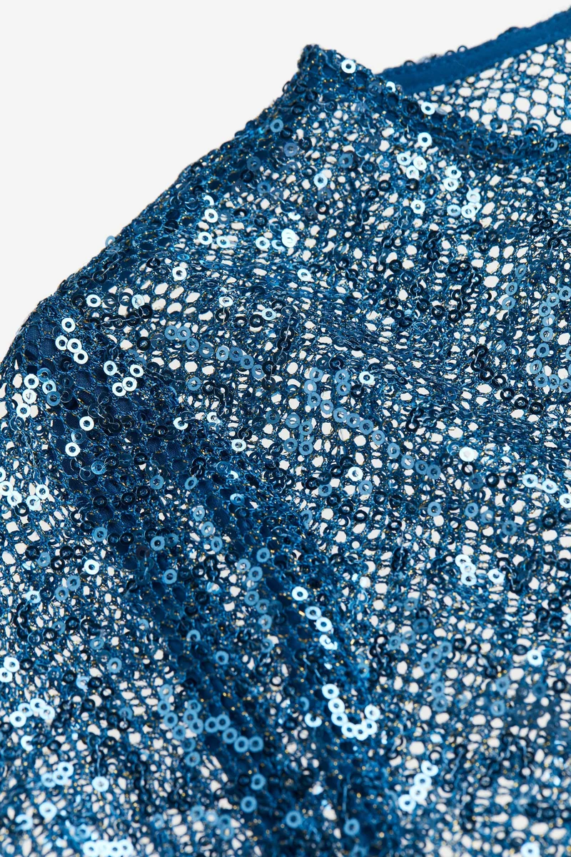 اتش اند ام Crew Neck Sequin Crop Top