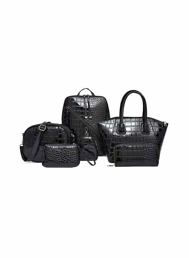 6 Piece Crocodile Pattern Composite Bag Set  - Image 1