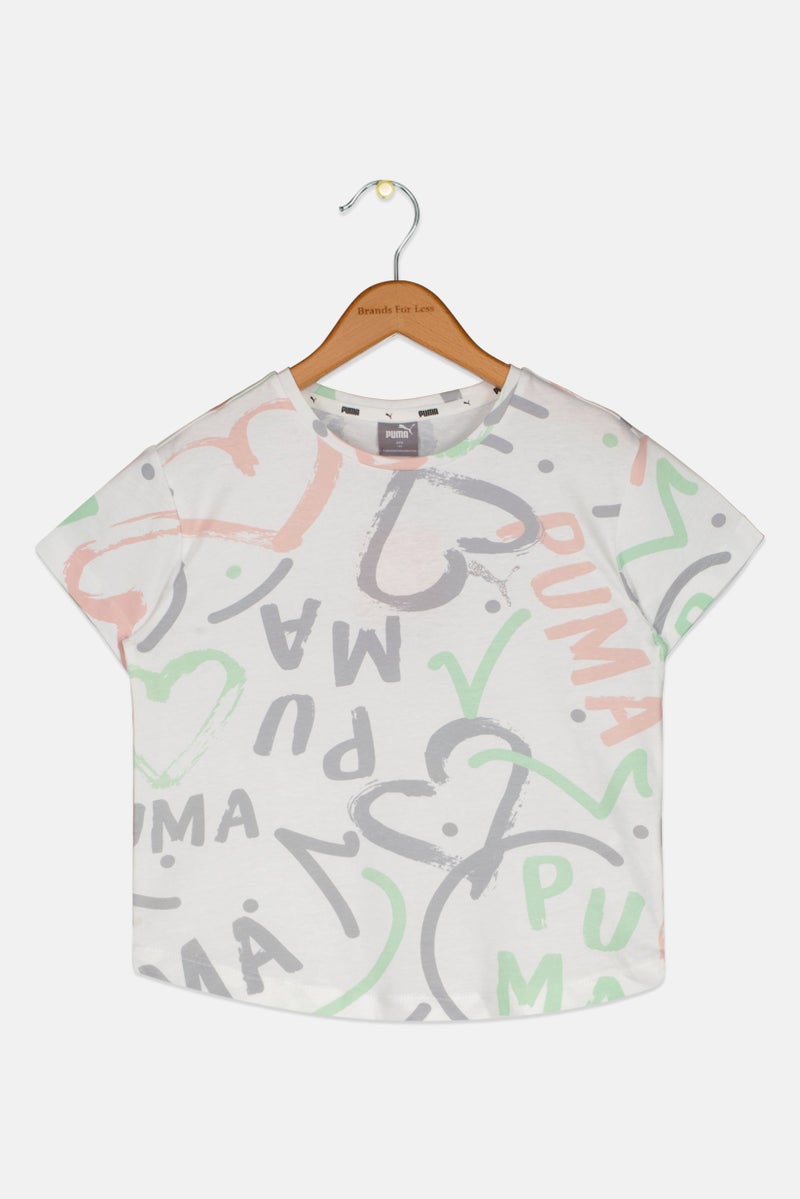 PUMA Kids Boy Regular Fit Short Sleeve Training T-Shirts, White - Image 1