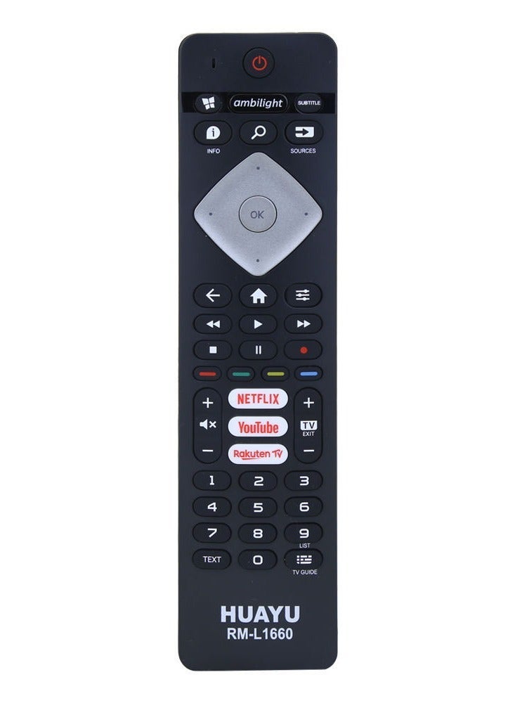 Huayu RM-1660 Replacement Remote Control Compatible with Philips Smart 3D LED LCD TV | Universal TV Remote with Long Range, Durable Buttons & Easy Setup - Image 3