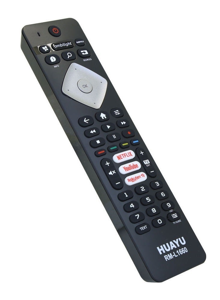 Huayu RM-1660 Replacement Remote Control Compatible with Philips Smart 3D LED LCD TV | Universal TV Remote with Long Range, Durable Buttons & Easy Setup - Image 1