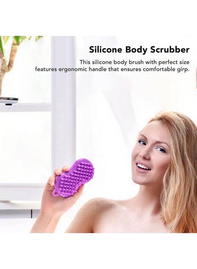 Vroxy Silicone Scalp Brush for All, Manual Bath Body Massaging Brush 3 in 1 Body Scrub Brush Exfoliating Scrub Brush for Women Men Daily Use (1Pcs) - Image 2
