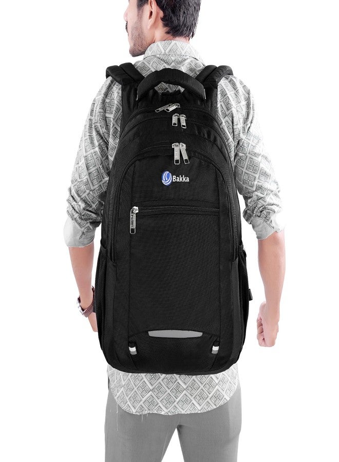 Bakka Heavy Duty Large Travel Cum Laptop Backpack BL-308 Black|Waterproof with 15.6 Inch Laptop Compartment & Bottle Pocket |Stylish, Durable & Spacious 38L |College bags for Men & Women|Multi-Pocket - Image 5