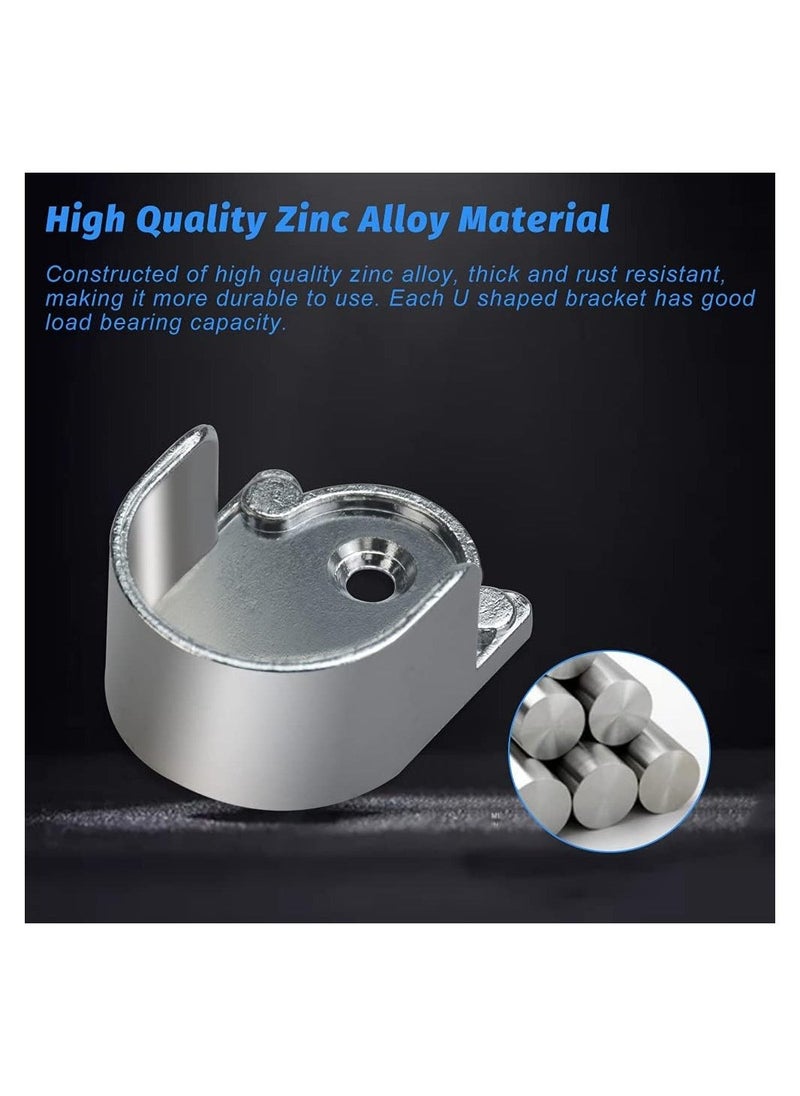 6Pcs Closet Pole Sockets Closet Rod End Supports Heavy Duty Closet Rod End Supports Flange Rod Holder with Screws Sockets Zinc Alloy Rods Holders for Pole Bracket Bathroom Shower Pole (25mm) - Image 5